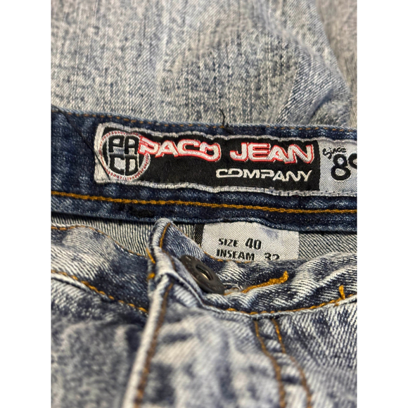 Vintage Paco Denim Jeans Straight Leg Cut Button Zip Fly Acid Wash Men's 40x32 - Picture 13 of 13